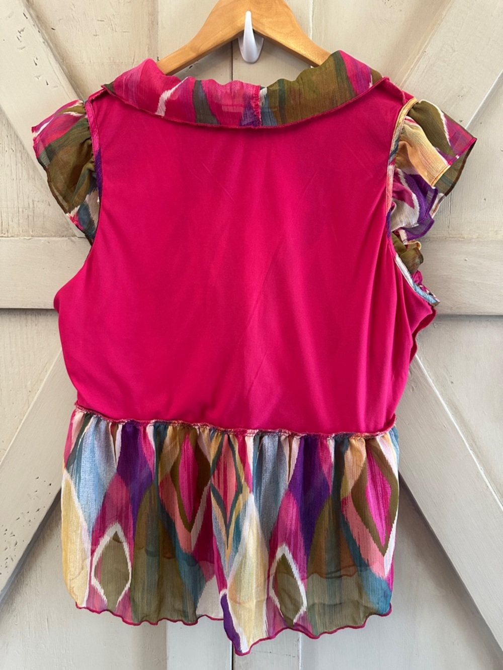 Haver + Blair London Colorful Ruffle Blouse Size M - Picture 10 of 10